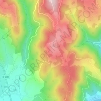 Rabiat topographic map, elevation, terrain