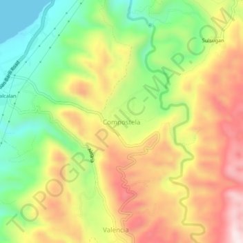 Compostela topographic map, elevation, terrain