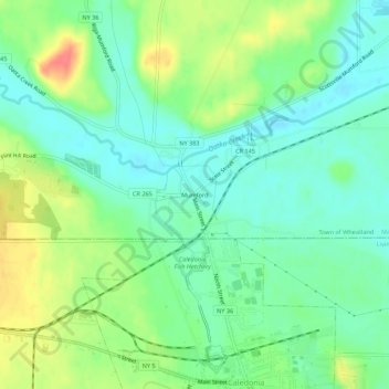 Mumford topographic map, elevation, terrain