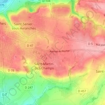 La Forge topographic map, elevation, terrain