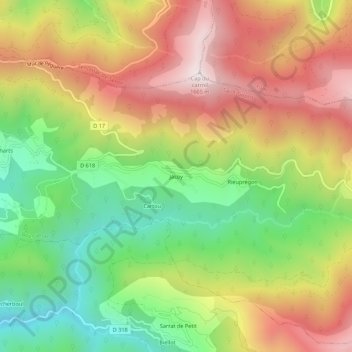 Jacoy topographic map, elevation, terrain