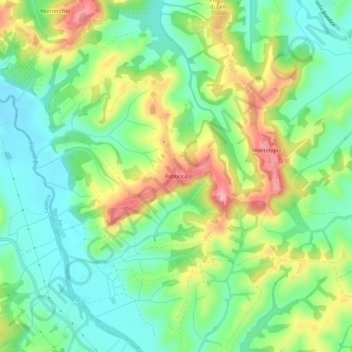 Fabbrica topographic map, elevation, terrain