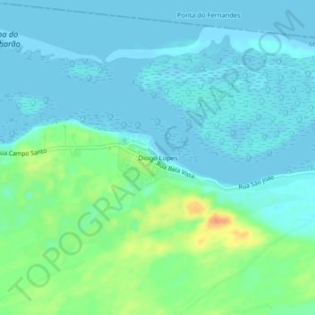 Diogo Lopes topographic map, elevation, terrain