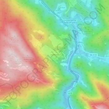 Goldáraz topographic map, elevation, terrain