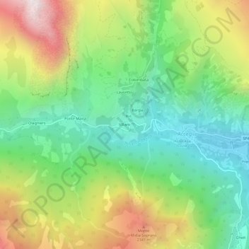 Villaro topographic map, elevation, terrain