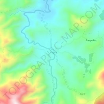 Sungay topographic map, elevation, terrain
