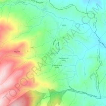 Palazzone topographic map, elevation, terrain