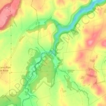 Cascate di Monte Gelato topographic map, elevation, terrain