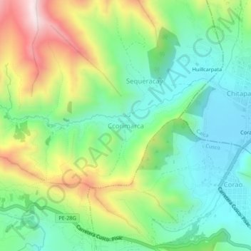 Ccorimarca topographic map, elevation, terrain