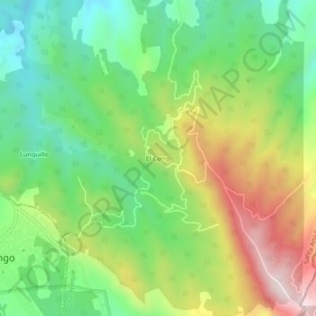 El Cerro topographic map, elevation, terrain