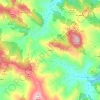 Visiano topographic map, elevation, terrain