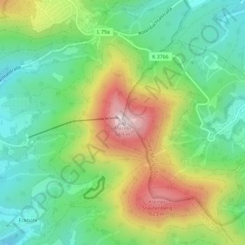 Merkur topographic map, elevation, terrain