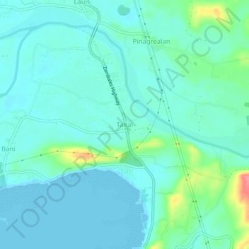 Taltal topographic map, elevation, terrain