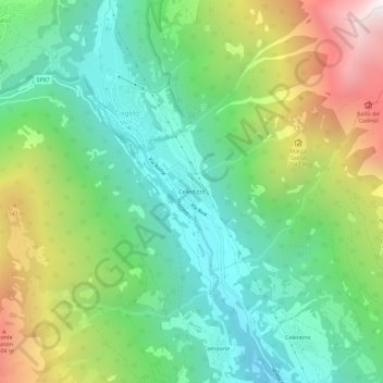 Calledizzo topographic map, elevation, terrain