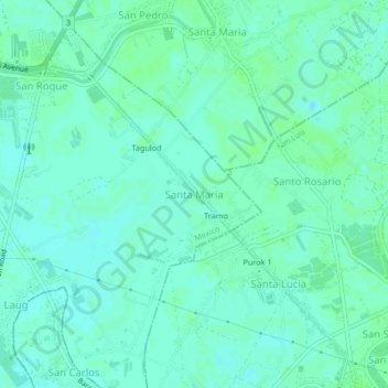 Santa Maria topographic map, elevation, terrain