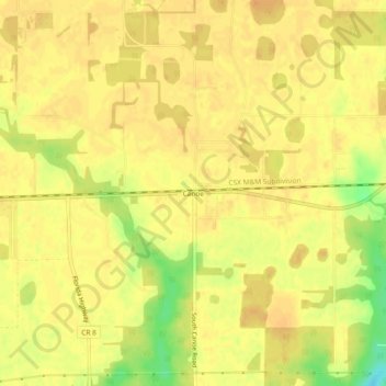 Canoe topographic map, elevation, terrain