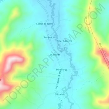 Los Tillales topographic map, elevation, terrain
