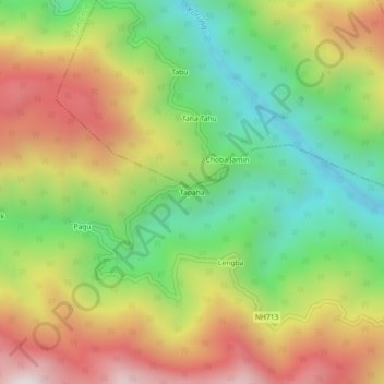 Tapaha topographic map, elevation, terrain