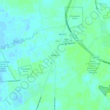 Westover topographic map, elevation, terrain