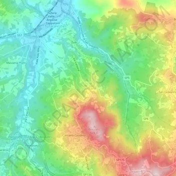 Squillani topographic map, elevation, terrain