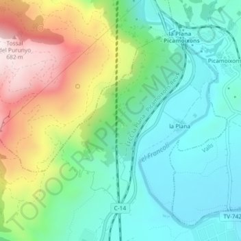 Solsides topographic map, elevation, terrain