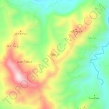 Riung topographic map, elevation, terrain