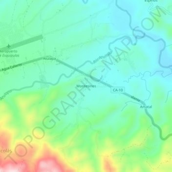 Montesinos topographic map, elevation, terrain