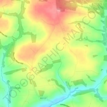 Dart Raffe Moor topographic map, elevation, terrain