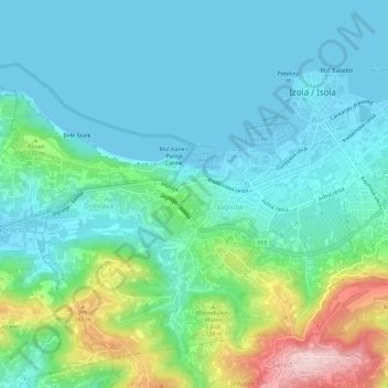 Šalet / Saletto topographic map, elevation, terrain
