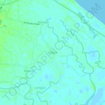 Antikin topographic map, elevation, terrain