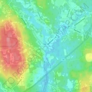 Hope Valley topographic map, elevation, terrain