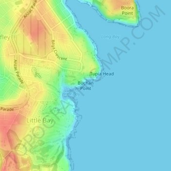 Buchan Point topographic map, elevation, terrain