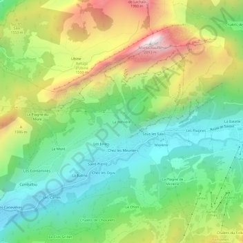 La Ferrière topographic map, elevation, terrain