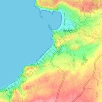 Caroual-Plage topographic map, elevation, terrain