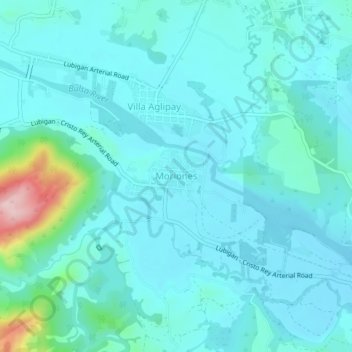 Moriones topographic map, elevation, terrain