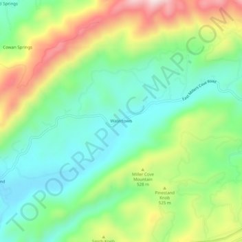 Watertown topographic map, elevation, terrain