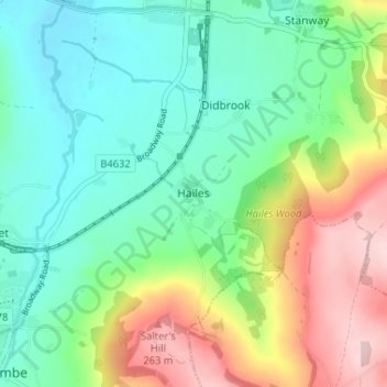 Hailes topographic map, elevation, terrain