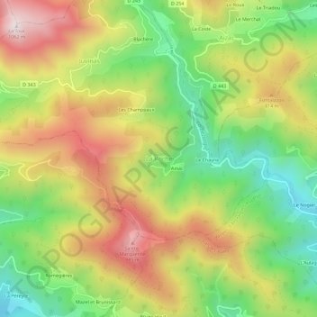 La Roche topographic map, elevation, terrain