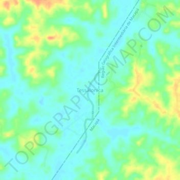 Tessalonica topographic map, elevation, terrain