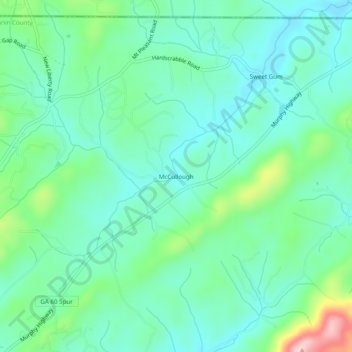 McCullough topographic map, elevation, terrain