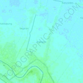 Batujaya topographic map, elevation, terrain