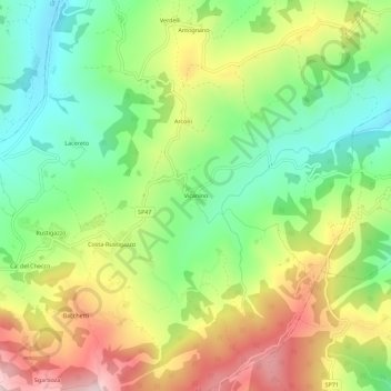 Vicanino topographic map, elevation, terrain