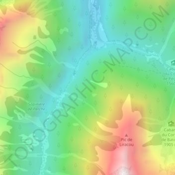 Sonère topographic map, elevation, terrain
