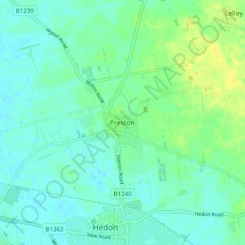 Preston topographic map, elevation, terrain