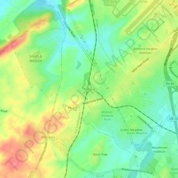 Armona topographic map, elevation, terrain