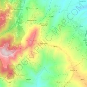 San Egidio topographic map, elevation, terrain