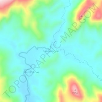 Ban Nongpat topographic map, elevation, terrain