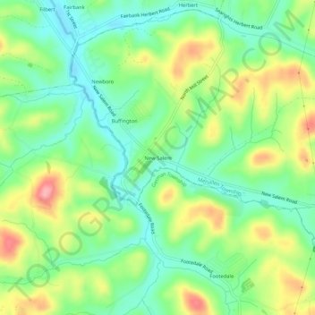 New Salem topographic map, elevation, terrain