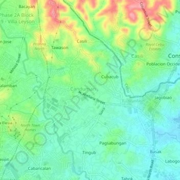 Canduman topographic map, elevation, terrain