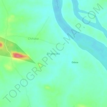 Bhatwada topographic map, elevation, terrain